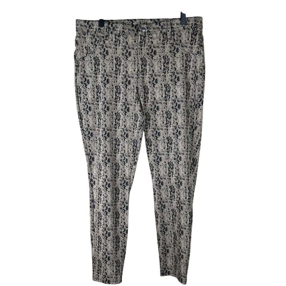 Hue XL Beige Brown Snake Print Slim Pants High Rise Y2K Grunge Stretch
